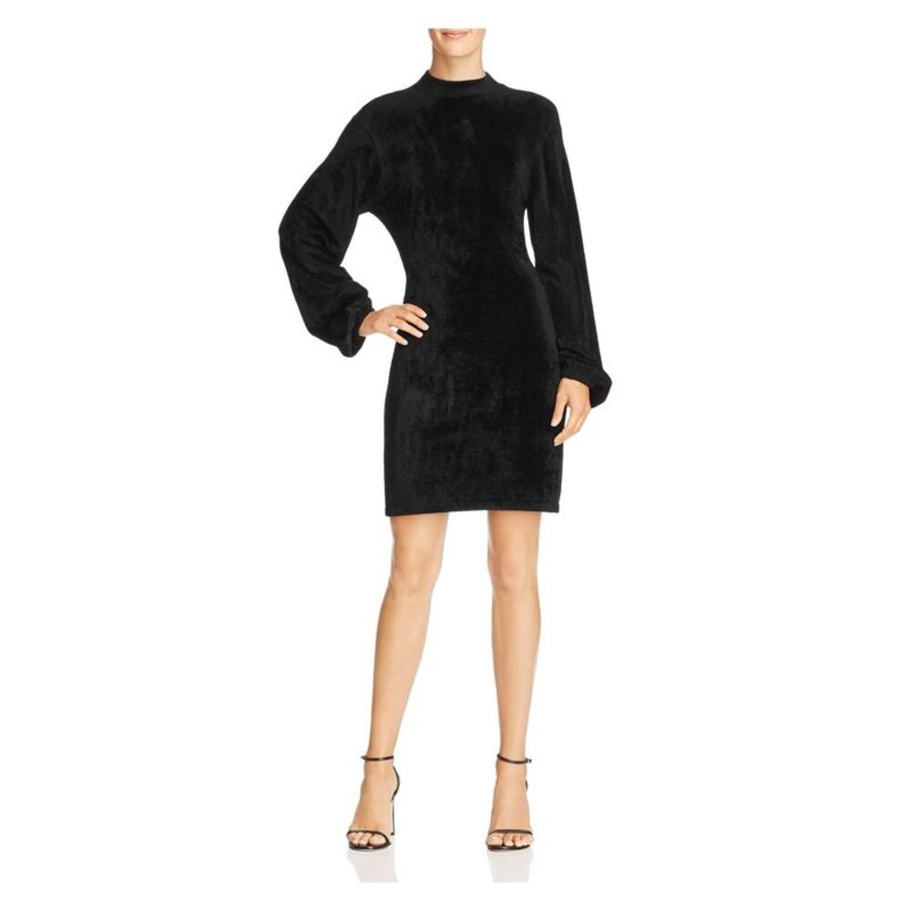 ELIZABETH AND JAMES Womens Shift Above The Knee Dress Long Sleeve Turtle Neck